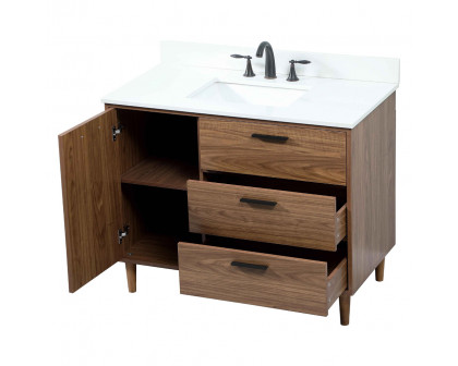 Elegant Bathroom Vanity - Walnut Brown (VF47042WB-BS)