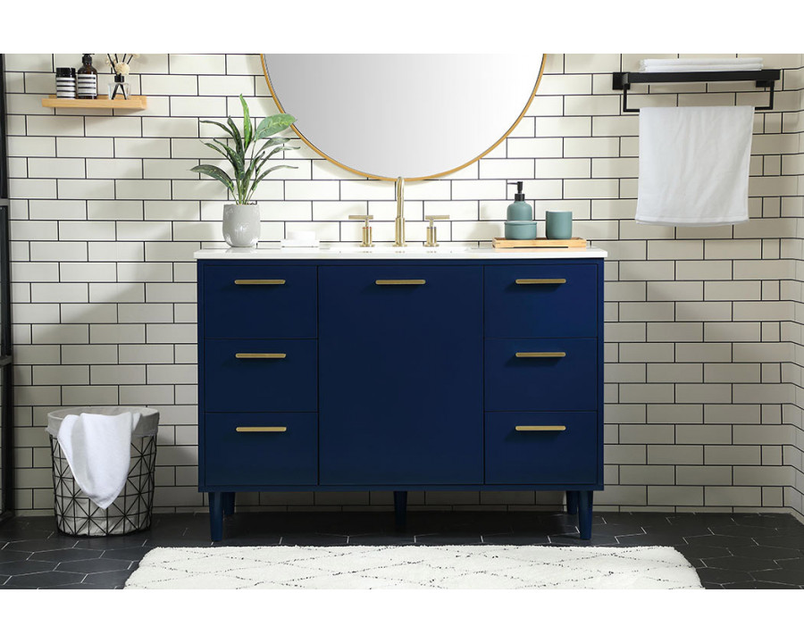 Elegant Bathroom Vanity - Blue (VF47048MBL)