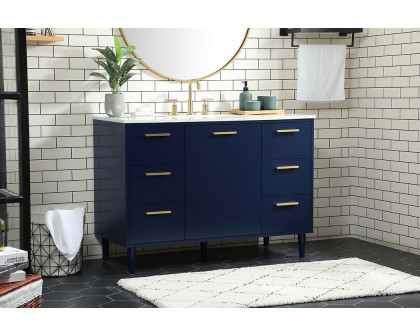 Elegant Bathroom Vanity - Blue (VF47048MBL)