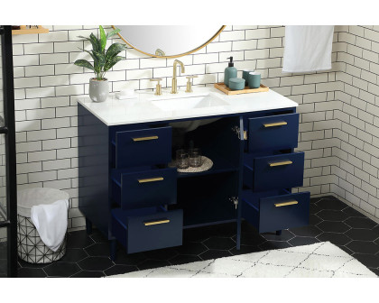 Elegant Bathroom Vanity - Blue (VF47048MBL)