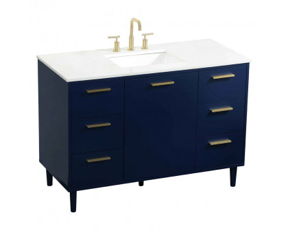 Elegant Bathroom Vanity - Blue (VF47048MBL)