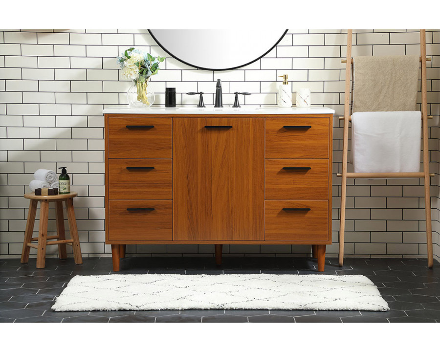 Elegant Bathroom Vanity - Teak (VF47048MTK)