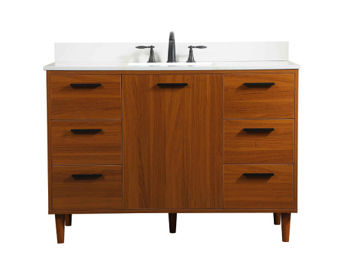 Elegant Bathroom Vanity - Teak (VF47048MTK-BS)