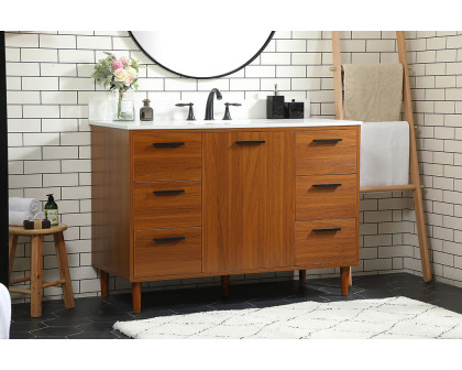 Elegant Bathroom Vanity - Teak (VF47048MTK-BS)