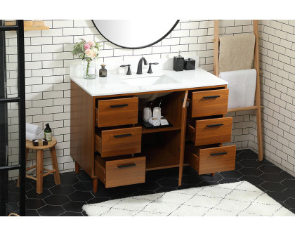 Elegant Bathroom Vanity - Teak (VF47048MTK-BS)