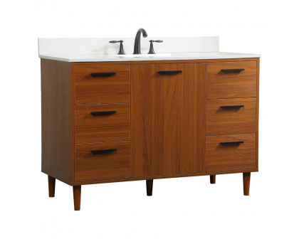 Elegant Bathroom Vanity - Teak (VF47048MTK-BS)