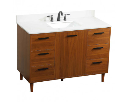 Elegant Bathroom Vanity - Teak (VF47048MTK-BS)