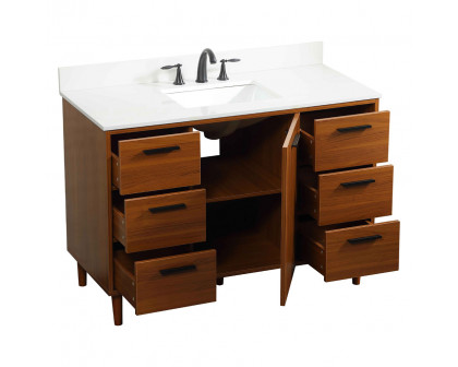 Elegant Bathroom Vanity - Teak (VF47048MTK-BS)