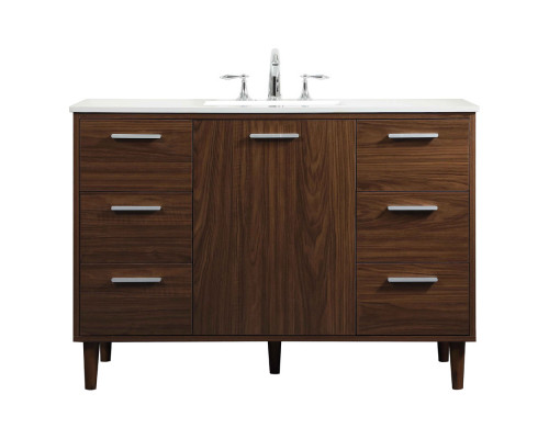 Elegant Bathroom Vanity - Walnut (VF47048MWT)