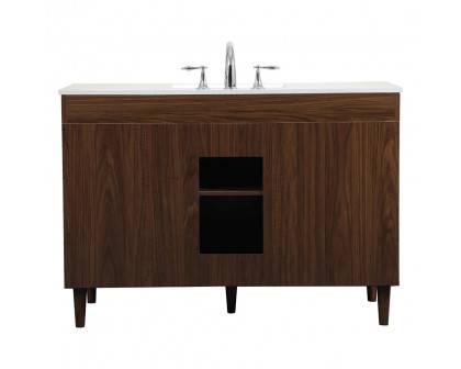 Elegant Bathroom Vanity - Walnut (VF47048MWT)