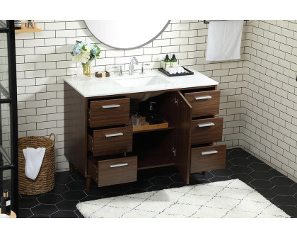 Elegant Bathroom Vanity - Walnut (VF47048MWT)