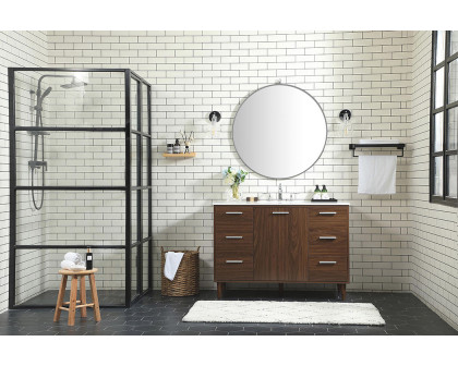 Elegant Bathroom Vanity - Walnut (VF47048MWT)