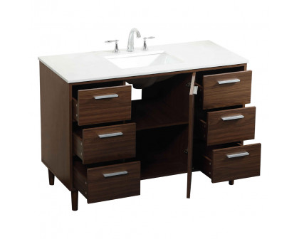 Elegant Bathroom Vanity - Walnut (VF47048MWT)