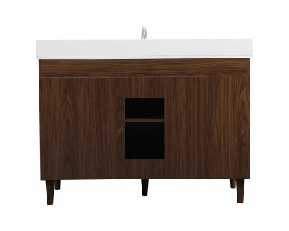 Elegant Bathroom Vanity - Walnut (VF47048MWT-BS)