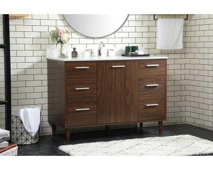 Elegant Bathroom Vanity - Walnut (VF47048MWT-BS)