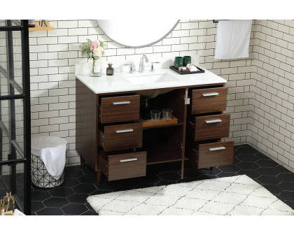 Elegant Bathroom Vanity - Walnut (VF47048MWT-BS)