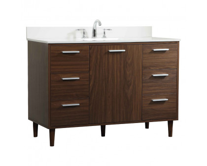 Elegant Bathroom Vanity - Walnut (VF47048MWT-BS)