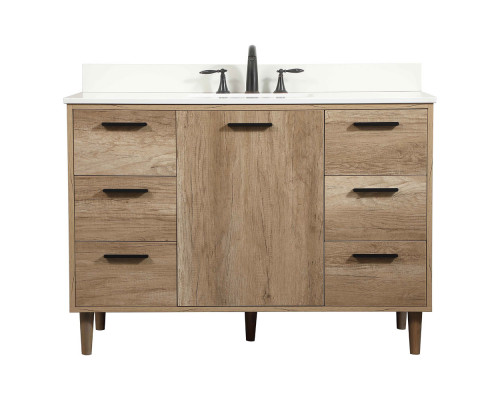 Elegant Bathroom Vanity - Natural Oak (VF47048NT-BS)