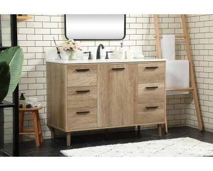 Elegant Bathroom Vanity - Natural Oak (VF47048NT-BS)