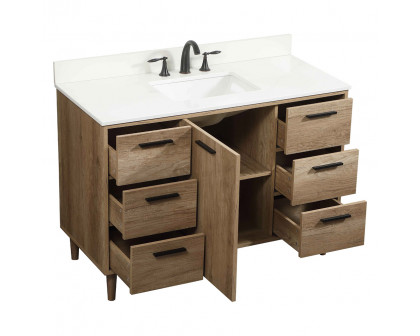 Elegant Bathroom Vanity - Natural Oak (VF47048NT-BS)