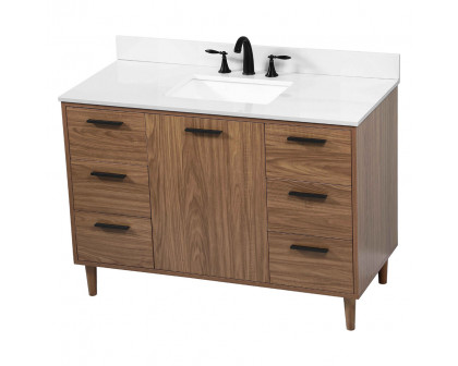 Elegant Bathroom Vanity - Walnut Brown (VF47048WB-BS)