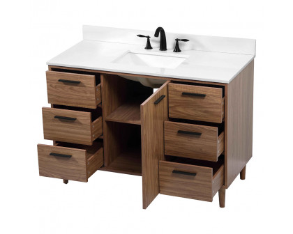 Elegant Bathroom Vanity - Walnut Brown (VF47048WB-BS)