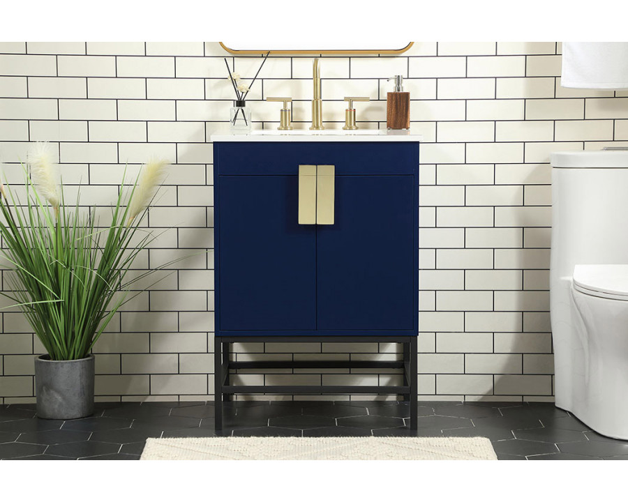 Elegant Bathroom Vanity - Blue (VF48824MBL)