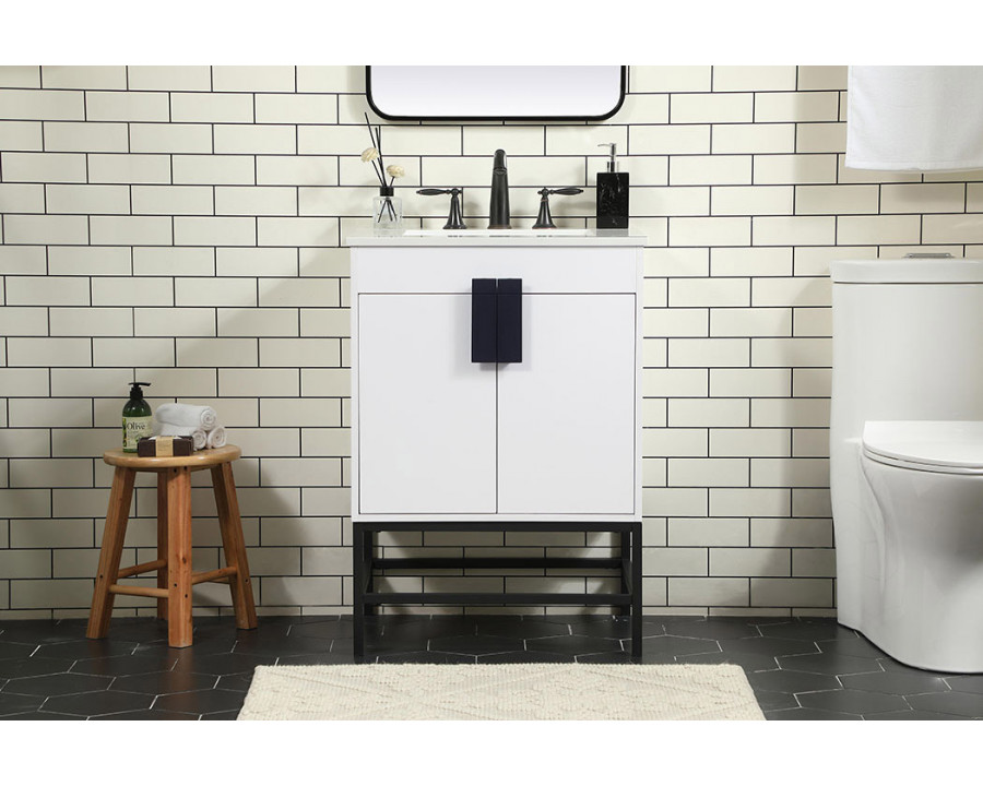 Elegant Bathroom Vanity - White (VF48824MWH)