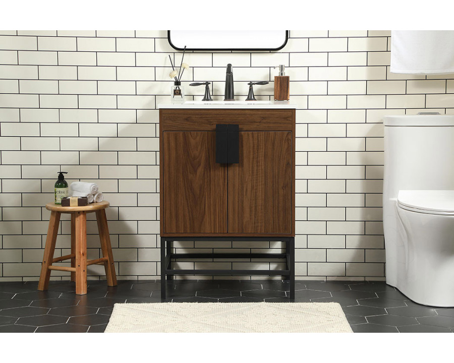 Elegant Bathroom Vanity - Walnut (VF48824MWT)