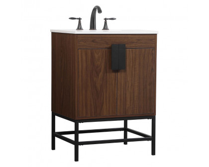 Elegant Bathroom Vanity - Walnut (VF48824MWT)