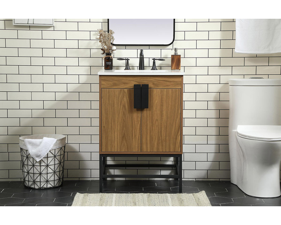 Elegant Bathroom Vanity - Walnut Brown (VF48824WB)