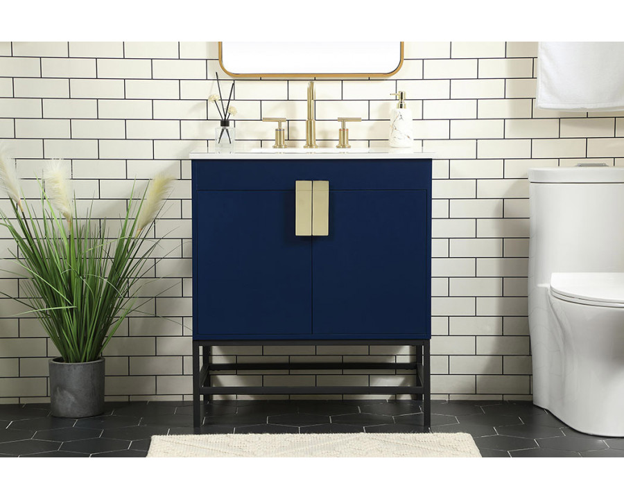 Elegant Bathroom Vanity - Blue (VF48830MBL)