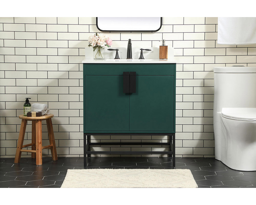 Elegant Bathroom Vanity - Green (VF48830MGN-BS)