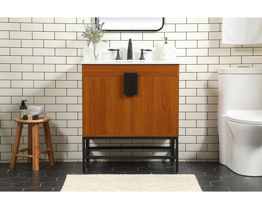 Elegant Bathroom Vanity - Teak (VF48830MTK-BS)