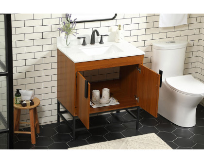 Elegant Bathroom Vanity - Teak (VF48830MTK-BS)