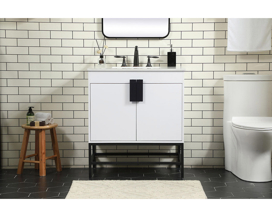 Elegant Bathroom Vanity - White (VF48830MWH)