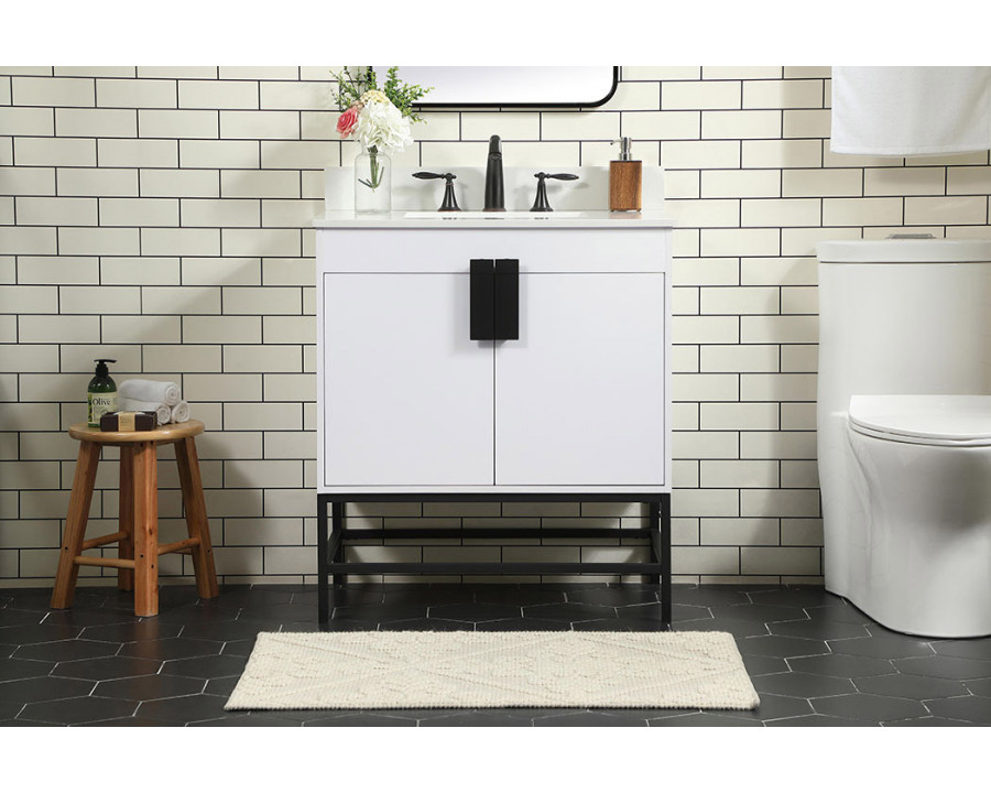 Elegant Bathroom Vanity - White (VF48830MWH-BS)