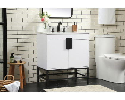 Elegant Bathroom Vanity - White (VF48830MWH-BS)