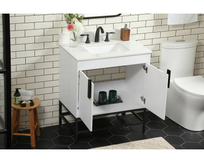 Elegant Bathroom Vanity - White (VF48830MWH-BS)