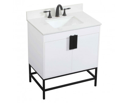 Elegant Bathroom Vanity - White (VF48830MWH-BS)