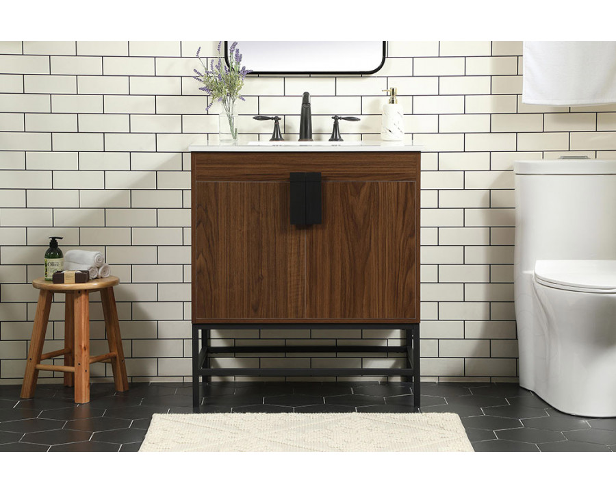 Elegant Bathroom Vanity - Walnut (VF48830MWT)