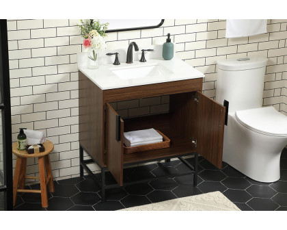 Elegant Bathroom Vanity - Walnut (VF48830MWT-BS)