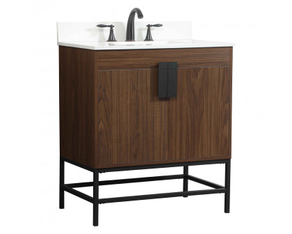 Elegant Bathroom Vanity - Walnut (VF48830MWT-BS)