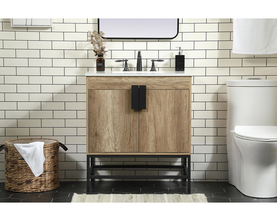 Elegant Bathroom Vanity - Natural Oak (VF48830NT)