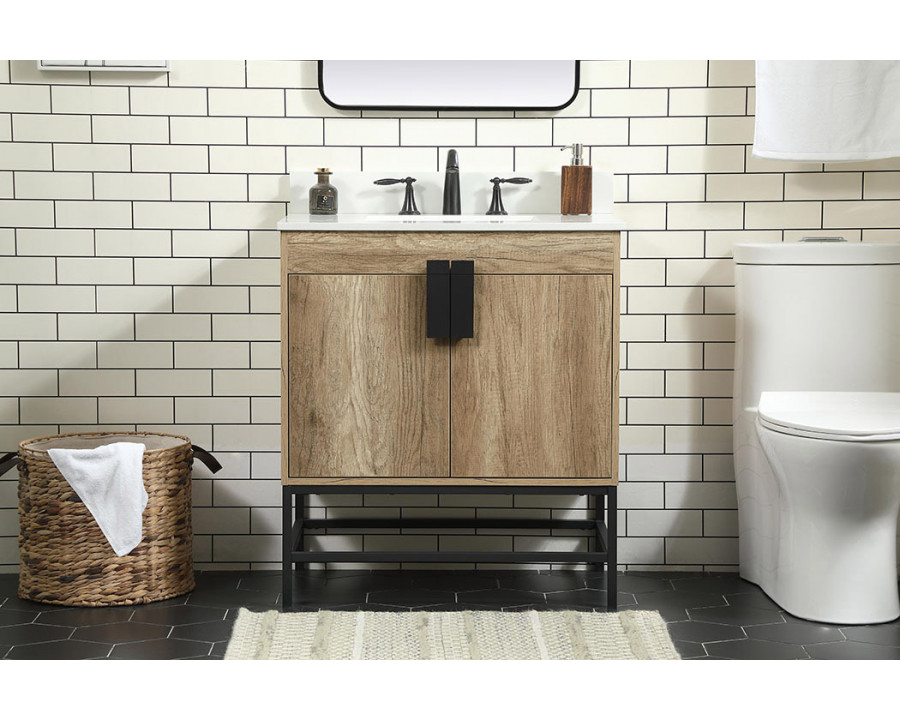 Elegant Bathroom Vanity - Natural Oak (VF48830NT-BS)