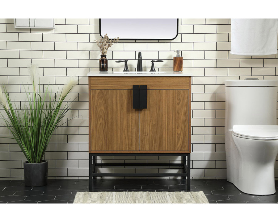 Elegant Bathroom Vanity - Walnut Brown (VF48830WB)