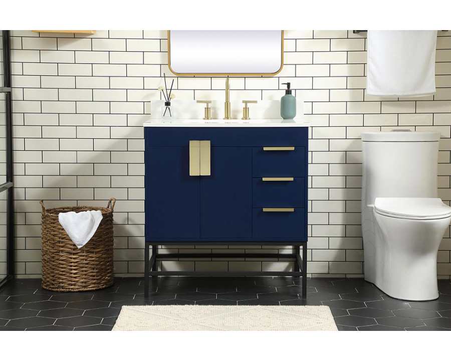 Elegant Bathroom Vanity - Blue (VF48832MBL-BS)