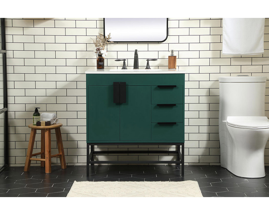 Elegant Bathroom Vanity - Green (VF48832MGN)