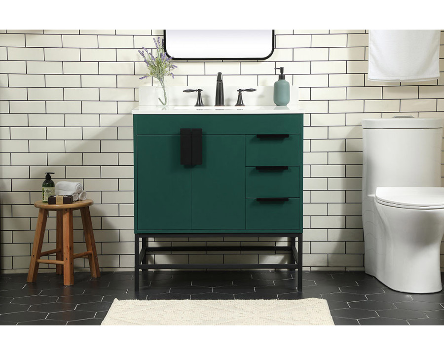 Elegant Bathroom Vanity - Green (VF48832MGN-BS)