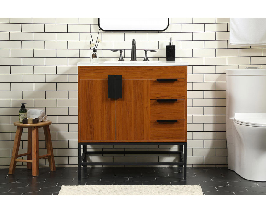 Elegant Bathroom Vanity - Teak (VF48832MTK)